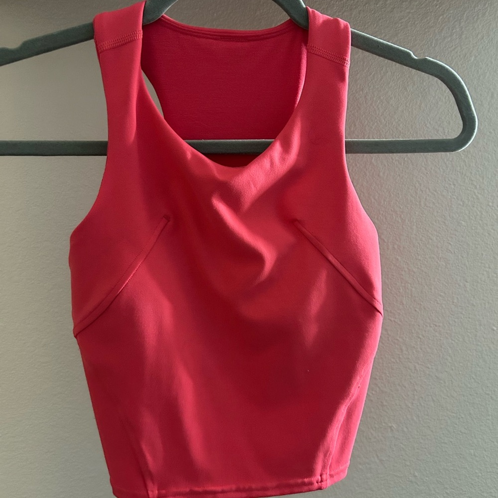 Lululemon Athletica Orange Fitted Crop Tank Top